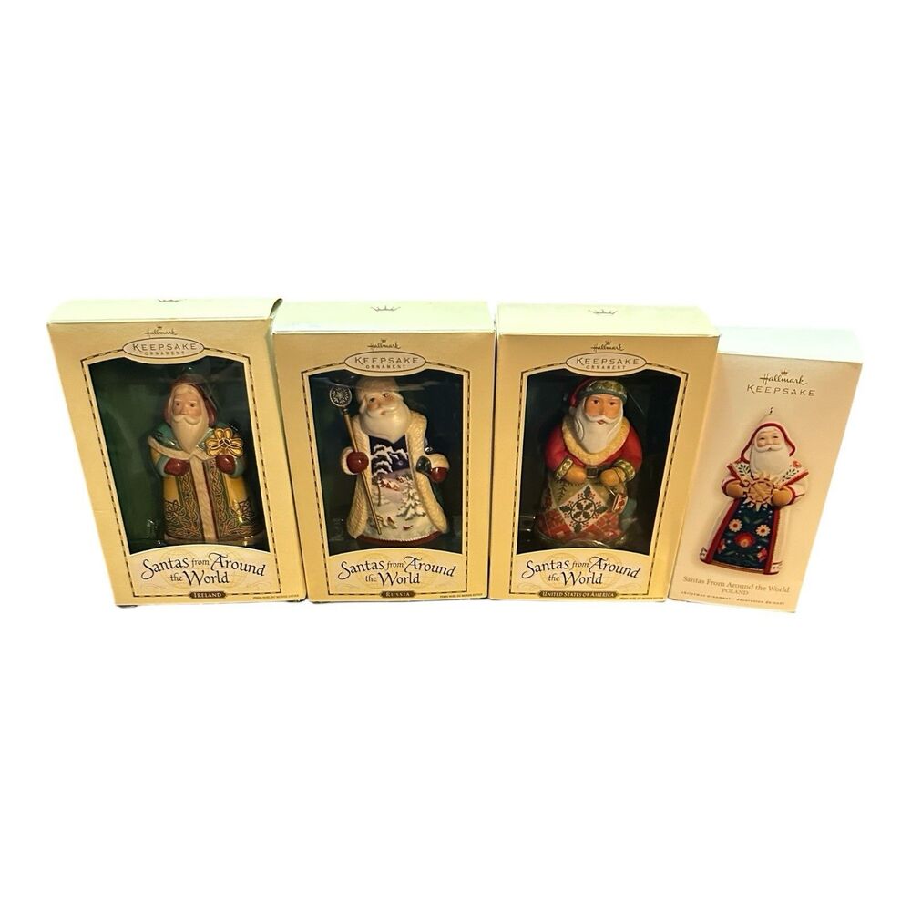 Hallmark Keepsake Ornaments Santa's From Around The World Set Of 4
